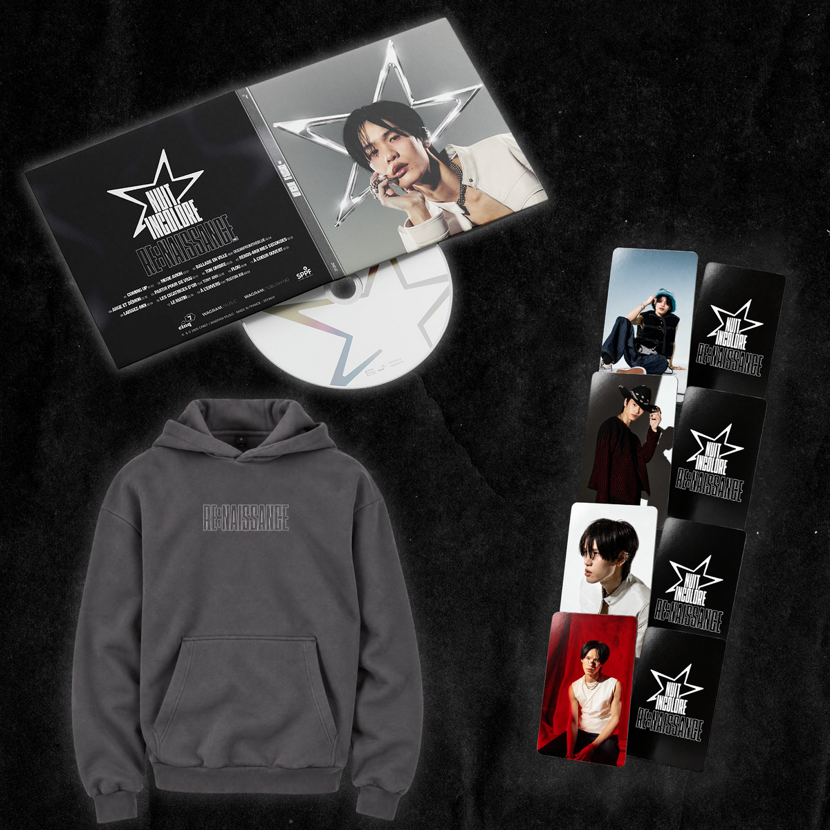 Pack CD ou Vinyle édition limitée argentée & T-shirt ou hoodie | Re:Naissance Part.1